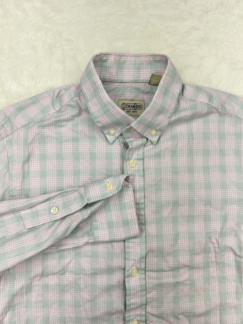 Gitman Bros Shirt Mens S Button up Checkered Made in USA 100% cotton